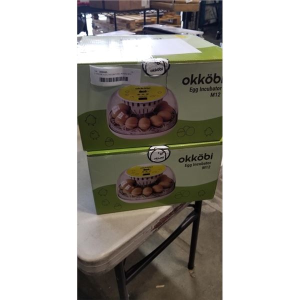 2 OKKOBI EGG INCUBATORS, MODEL M12