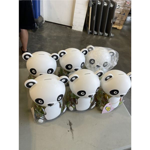 6 PANDA COIN BANKS. JELLY EXPIRED 2017.