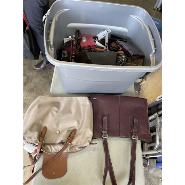 TOTE OF NEW WALLETS AND LADIES PURSE