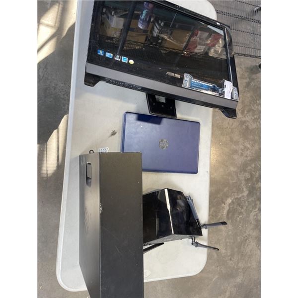 1 ALL IN ONE ASUS,  1 HP CPU, AND 1 HP LAPTOP. FOR PARTS OR REPAIR