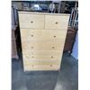 Image 1 : MAPLE FINISH 5 DRAWER HIGHBOY DRESSER