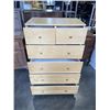 Image 2 : MAPLE FINISH 5 DRAWER HIGHBOY DRESSER