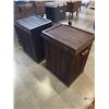 Image 5 : 2 BAMBOO LOOK WOOD STORAGE BASKETS / LAUNDRY HAMPERS