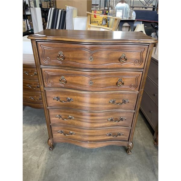 FRENCH PROVINCIAL 5 DRAWER HIGHBOY DRESSER