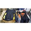 Image 1 : 2 BUNDLES OF MENS JERSEYS, WAYNE GRETZY BRAND COAT, VESTS, ETC