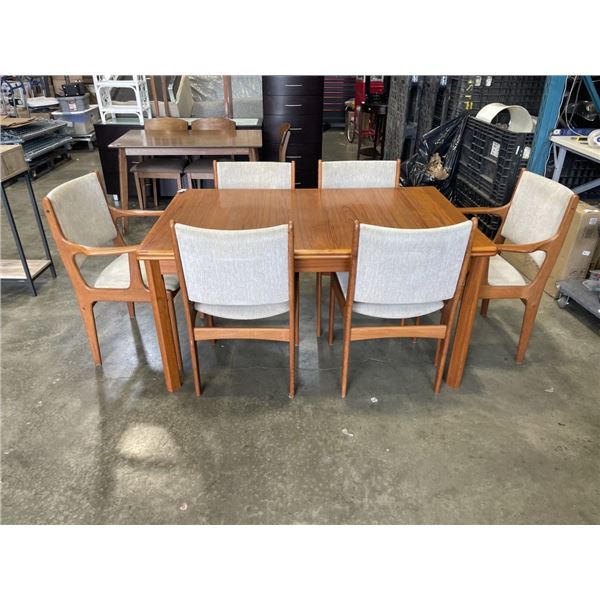 MCM TEAK SPOTTRUP MADE IN DENMARK DINING TABLE WITH 6 CHAIRS