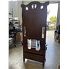 Image 4 : ANTIQUE OAK HALLSTAND WITH ORIGINAL SCULPTED BRASS HARDWARE
