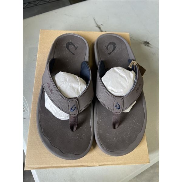 NEW OLUKAI 'OHANA SIZE 12 MENS SANDLES. DK WOOD/ DK WOOD COLOR