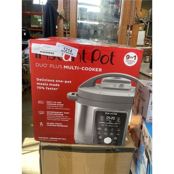 INSTANT POT DUO PLUS 9-IN-1 6QT ELECTRIC PRESSURE COOKER - TESTED WORKING, RETAIL $199