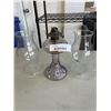 Image 1 : ANTIQUE GLASS OIL LANTERN. TURNING AMETHYST