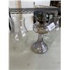 Image 3 : ANTIQUE GLASS OIL LANTERN. TURNING AMETHYST