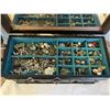 Image 3 : VINTAGE WOOD MUSICAL JEWELRY BOX W/ CONTENTS