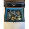 Image 6 : VINTAGE WOOD MUSICAL JEWELRY BOX W/ CONTENTS