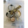 Image 4 : PLASTIC ORGANIZER W/ ESTATE JEWELRY AND WATCHES