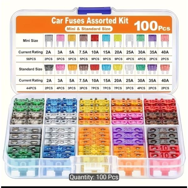 NEW 100 PIECE ELECTRICAL FUSE KIT