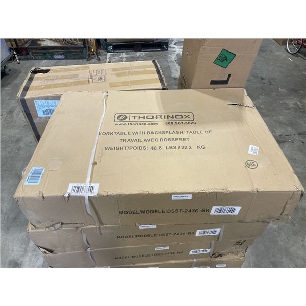 NEW THORINOX WORKTABLE WITH BACKSPLASH, MODEL DSST-2436-BK