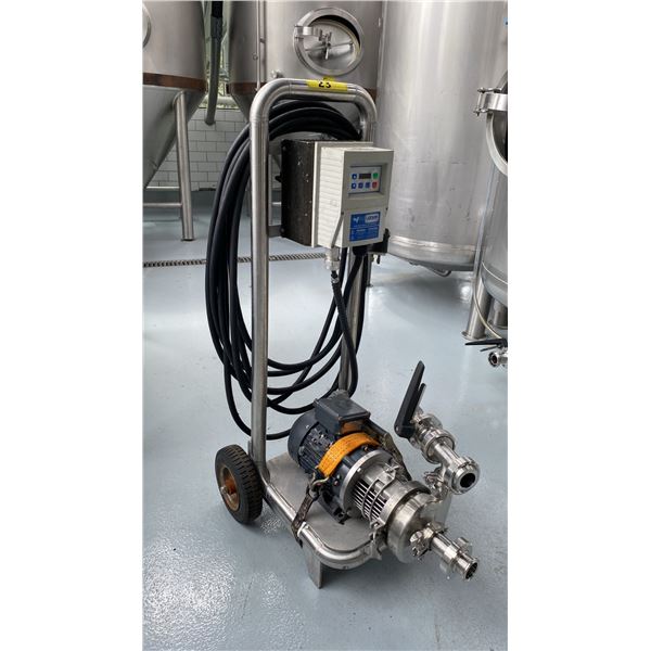ECHTOP BLACO32D-C SANITARY PUMP CART WITH LEESON SM4 SERIES ADJUSTABLE SPEED AC MOTOR CONTROL