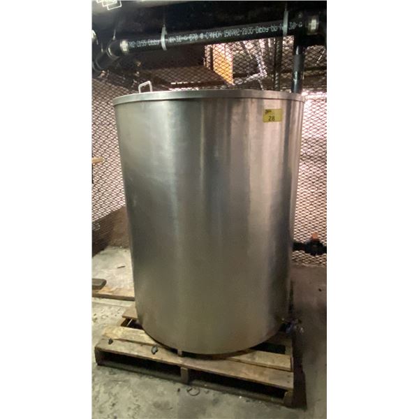 LARGE STAINLESS STEEL TANK WITH POSSIBLY GLYCOL CONTENTS *MUST BE PROPERLY DRAINED PRIOR TO