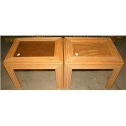 Set of 2 End Tables 1 is Missing the Glass