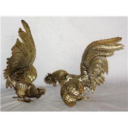 2 Brass Roosters