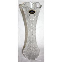 Hand Cut Crystal Vase by Bohemia Glass