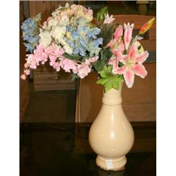 Silk Flowers in 16" Cloisonné Designed Vase