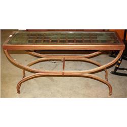 Wrought Iron & Glass Side Table
