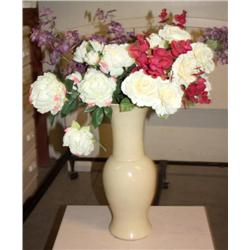 Silk Flowers in 22" Cloisonné Designed Vase