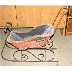 Wrought Iron Sled Decor