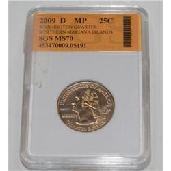 2009 MS70 D Washington Quarter Northern Mariana Is