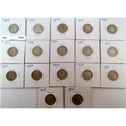 17 Buffalo Nickels