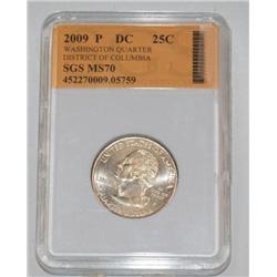 2009 MS70 P Washington Quarter District of Columbia