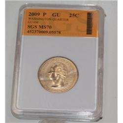 2009 MS70 Guam Quarter P GU 25C