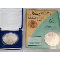 Uncirculated 1922 Peace Dollar & Silver Eagle 2003