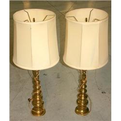 Set of Vintage Brass Lamps