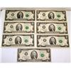 Image 1 : Seven $2 Green Notes