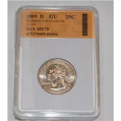 2009 MS70 Guam Quarter D GU 25C