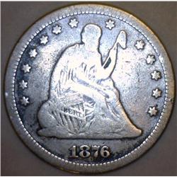 1876-CC Seated Liberty Quarter Very Fine