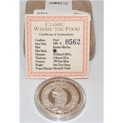 Winnie The Pooh Troy Once Fine Silver Medal