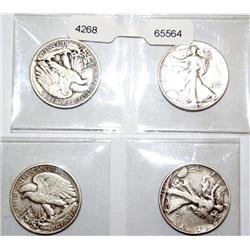 4 Liberty Half Dollar Coins
