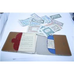 Lot of WWII Ration Books and Currency