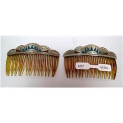 Turquoise & Coral Hair Pin