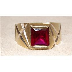 AAA Chatham Ruby Heavy Men's Ring