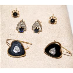 Cashmere Sapphires, Diamonds & Black Onyx Earrings
