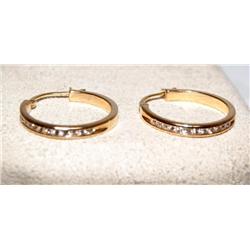 Diamonds Hand Made ladies Earrings Hoops