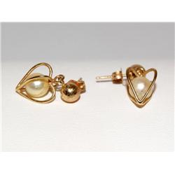 White Caged Pearl Stud earrings