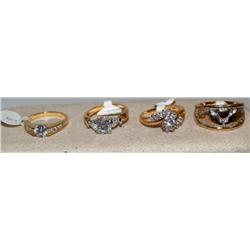 18Kt Yellow Gold Plated White Crystals Ring Collect