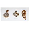 Image 1 : Collection of 3 Diamond & Gold Pendants
