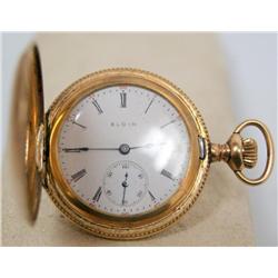 1930's Elgin Vintage Hand Engraved Pocket Watch