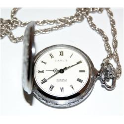 Carls 17 Jewels Incabloc Pocket Watch With Rope Ch